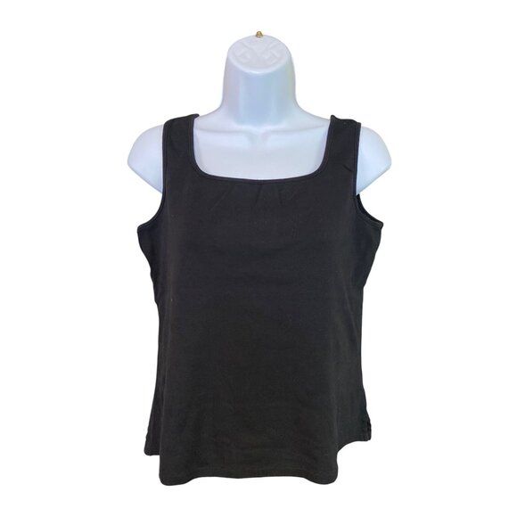Ruby Rd. Tank Top PM Black Sleeveless Classic Scoop Neck Casual Chic Minimalist - Picture 1 of 7